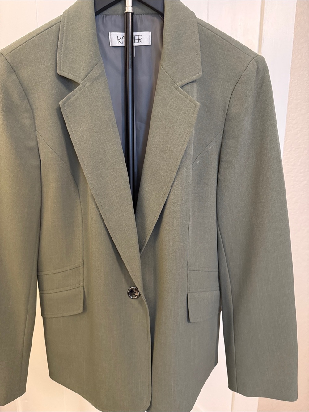 Kasper Olive Blazer with Notch Lapel